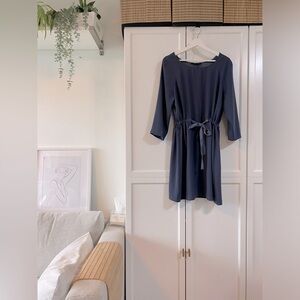 Graphite Gray Fit & Flare Above the Knee Formal Dress